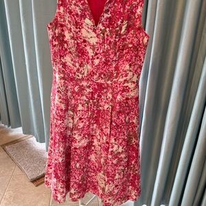 Talbots Pink Floral Midi Dress